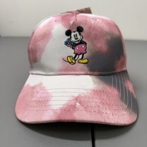 NWT Disney Mickey Mouse Baseball Hat Pink Tie Dye Adjustable Strap Concept One